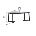 Set tavolo da pranzo in bouclé nero/avorio, stile moderno, 6 posti a sedere