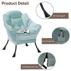 Poltrona in velluto con pouf pieghevole – Blu scuro / Verde / Marrone / Grigio – 1 Posto