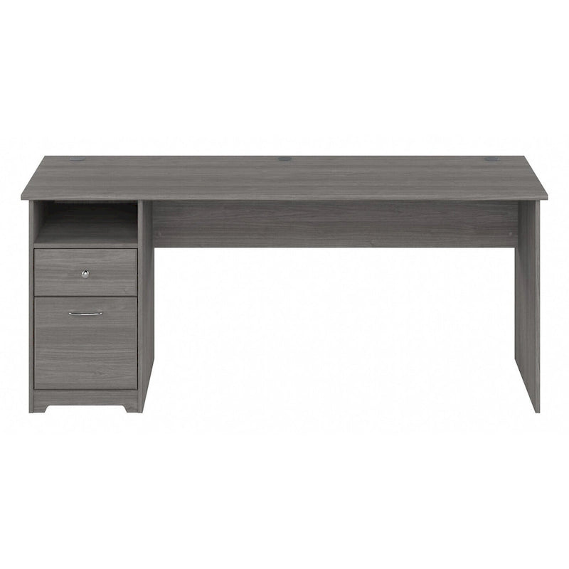 Scrivania per computer grigia/bianca con cassetti, 1 persona