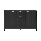 Mobile Consolle Wave-Grain – Nero / Ciano / Bianco – 3 Cassetti e Vano con Doppia Anta – Montaggio da 1 Persona