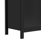 Mobile Consolle Wave-Grain – Nero / Ciano / Bianco – 3 Cassetti e Vano con Doppia Anta – Montaggio da 1 Persona