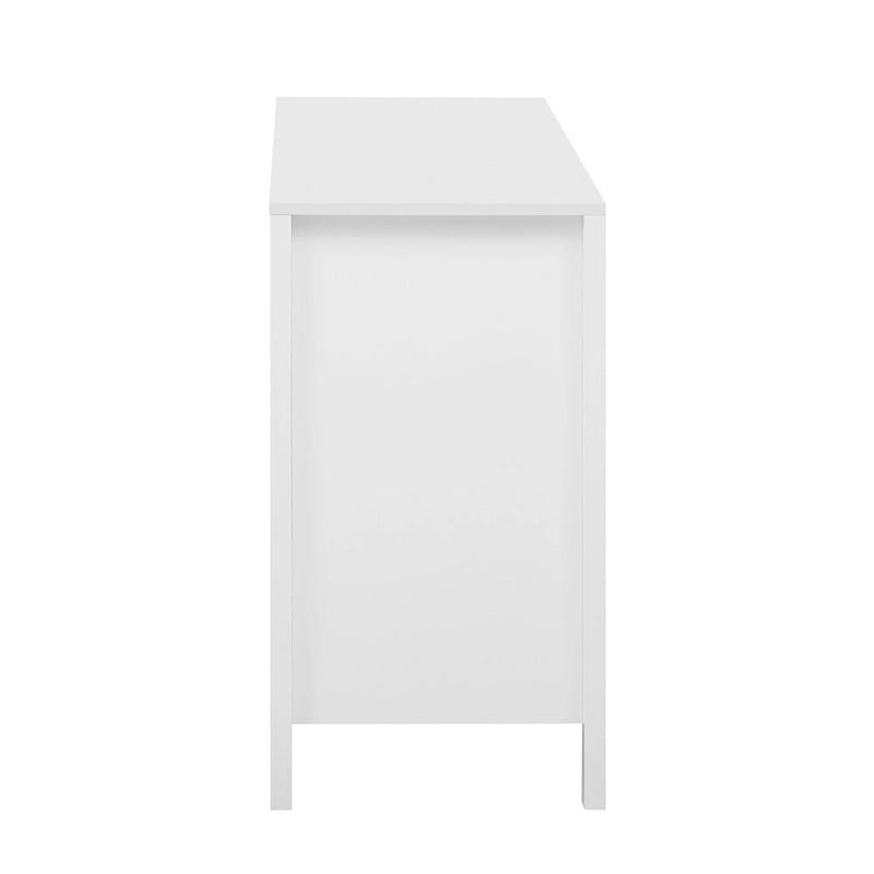 Mobile Consolle Wave-Grain – Nero / Ciano / Bianco – 3 Cassetti e Vano con Doppia Anta – Montaggio da 1 Persona