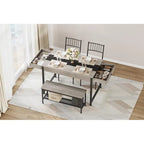 Set tavolo da pranzo grigio per 4 persone – Tavolo, 2 sedie e panca