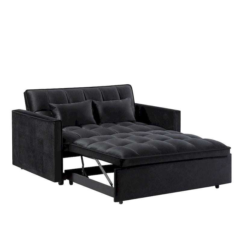 Verde Scuro / Grigio Medio / Rosa / Nero / Grigio Argento / Blu Scuro Divano Letto Convertibile, Schienale Regolabile a 3 Velocità, Per 2 Persone