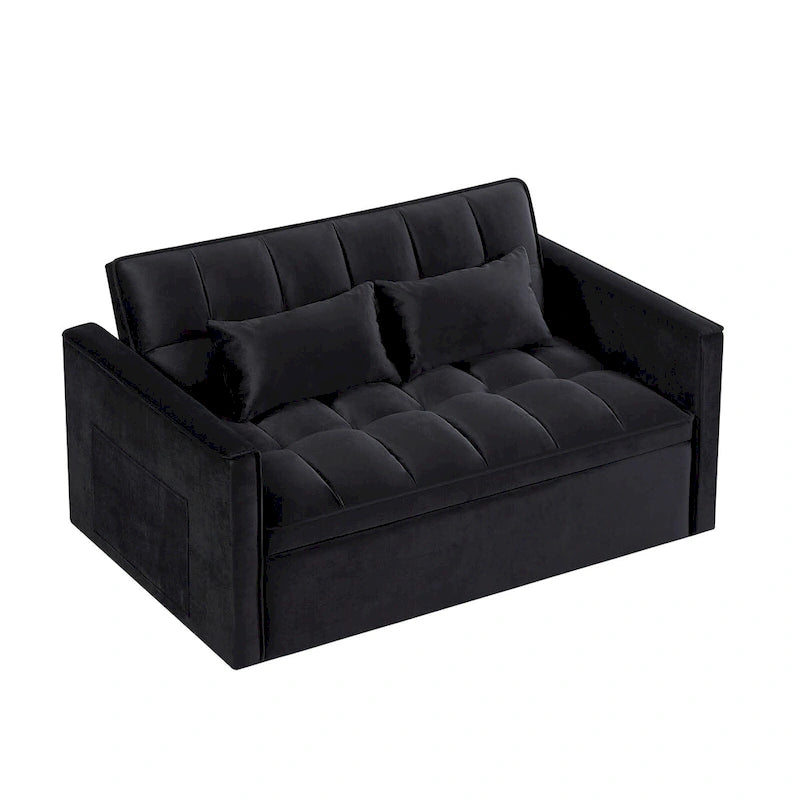Verde Scuro / Grigio Medio / Rosa / Nero / Grigio Argento / Blu Scuro Divano Letto Convertibile, Schienale Regolabile a 3 Velocità, Per 2 Persone
