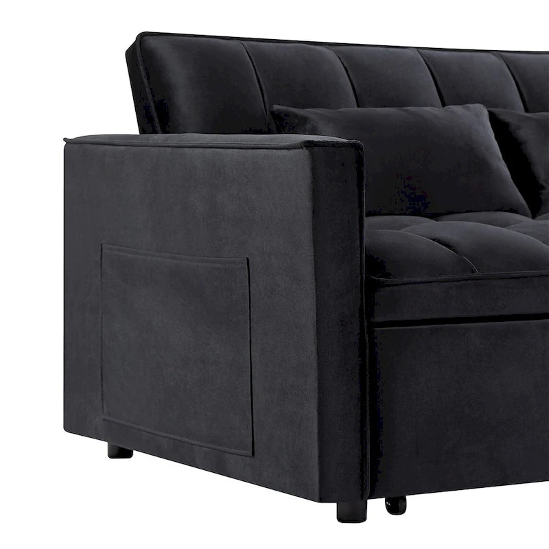 Verde Scuro / Grigio Medio / Rosa / Nero / Grigio Argento / Blu Scuro Divano Letto Convertibile, Schienale Regolabile a 3 Velocità, Per 2 Persone