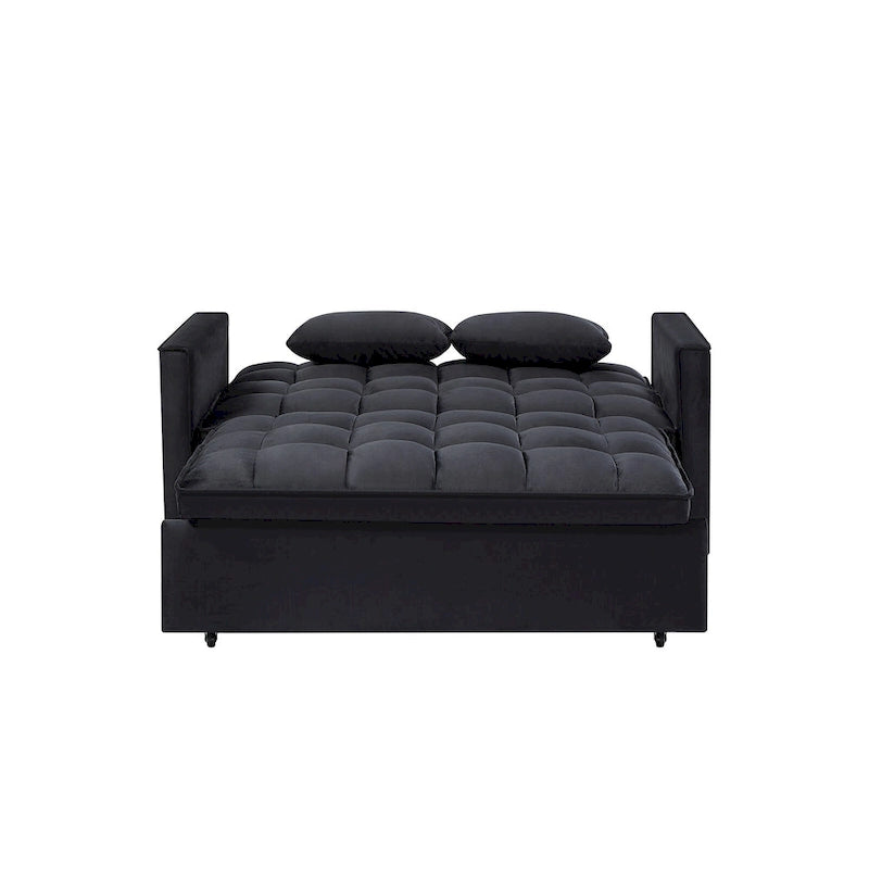 Verde Scuro / Grigio Medio / Rosa / Nero / Grigio Argento / Blu Scuro Divano Letto Convertibile, Schienale Regolabile a 3 Velocità, Per 2 Persone