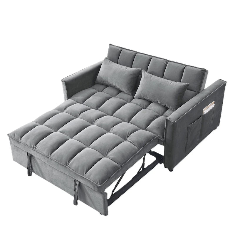 Verde Scuro / Grigio Medio / Rosa / Nero / Grigio Argento / Blu Scuro Divano Letto Convertibile, Schienale Regolabile a 3 Velocità, Per 2 Persone