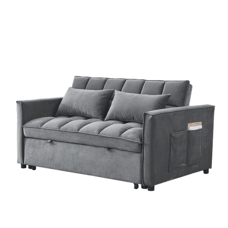 Verde Scuro / Grigio Medio / Rosa / Nero / Grigio Argento / Blu Scuro Divano Letto Convertibile, Schienale Regolabile a 3 Velocità, Per 2 Persone