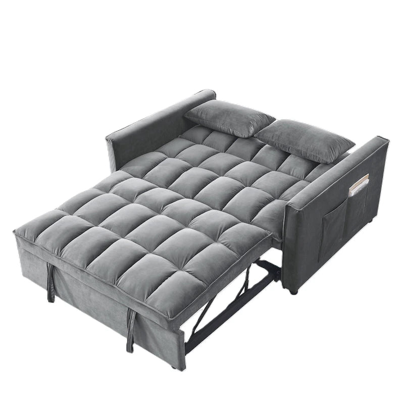 Verde Scuro / Grigio Medio / Rosa / Nero / Grigio Argento / Blu Scuro Divano Letto Convertibile, Schienale Regolabile a 3 Velocità, Per 2 Persone