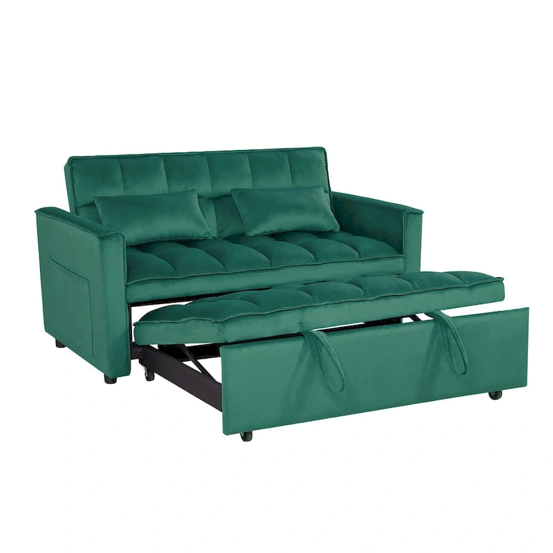 Verde Scuro / Grigio Medio / Rosa / Nero / Grigio Argento / Blu Scuro Divano Letto Convertibile, Schienale Regolabile a 3 Velocità, Per 2 Persone