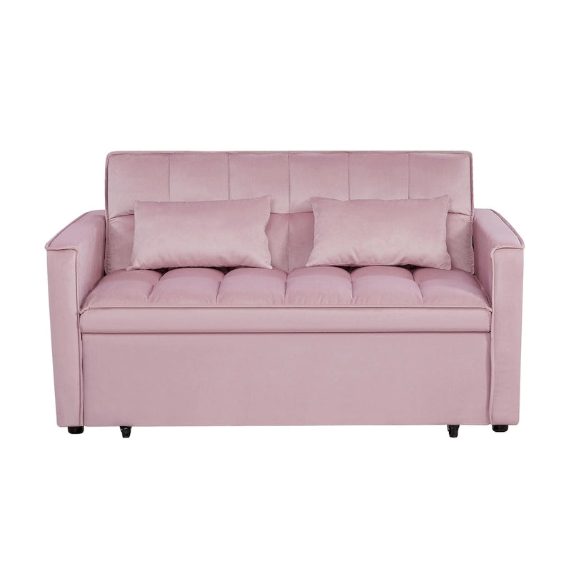 Verde Scuro / Grigio Medio / Rosa / Nero / Grigio Argento / Blu Scuro Divano Letto Convertibile, Schienale Regolabile a 3 Velocità, Per 2 Persone