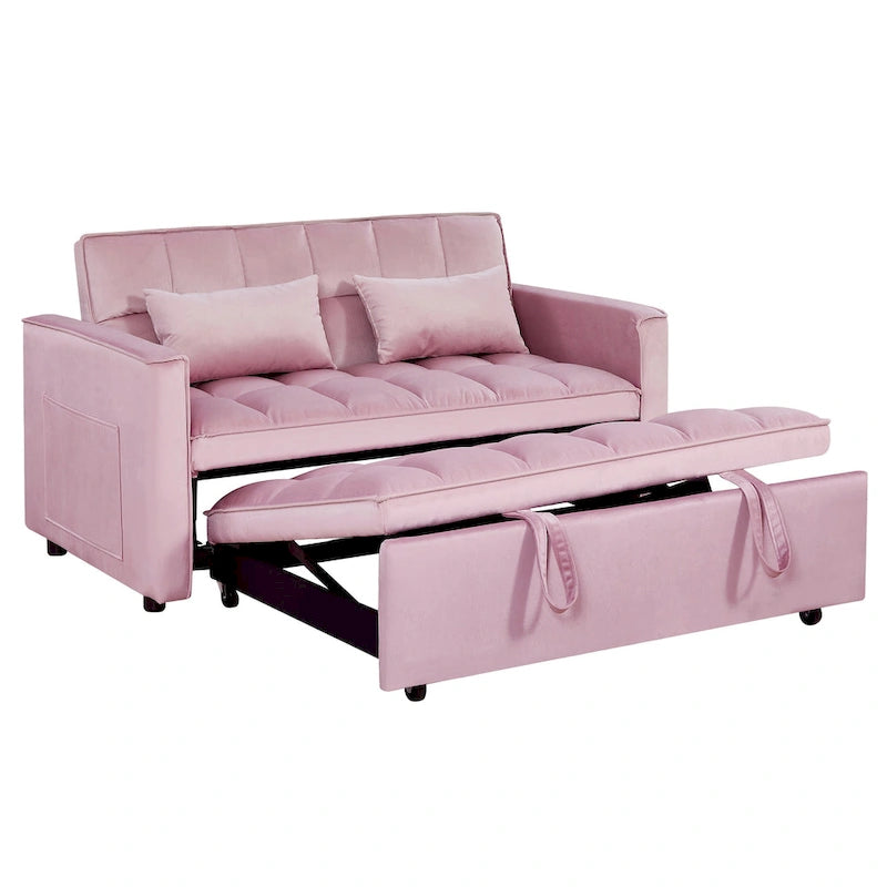 Verde Scuro / Grigio Medio / Rosa / Nero / Grigio Argento / Blu Scuro Divano Letto Convertibile, Schienale Regolabile a 3 Velocità, Per 2 Persone
