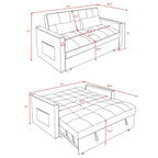 Verde Scuro / Grigio Medio / Rosa / Nero / Grigio Argento / Blu Scuro Divano Letto Convertibile, Schienale Regolabile a 3 Velocità, Per 2 Persone