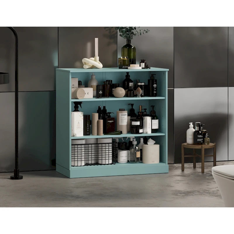 Mobile bagno in legno massello da 32" con ripiani regolabili – Colori multipli