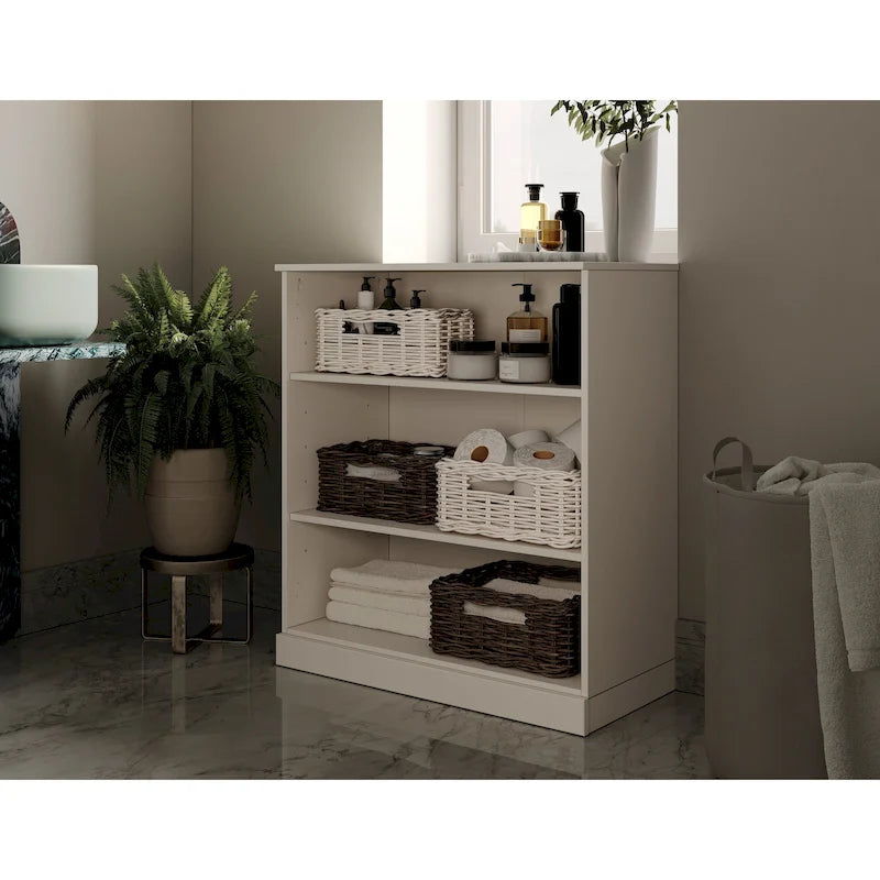 Mobile bagno in legno massello da 32" con ripiani regolabili – Colori multipli