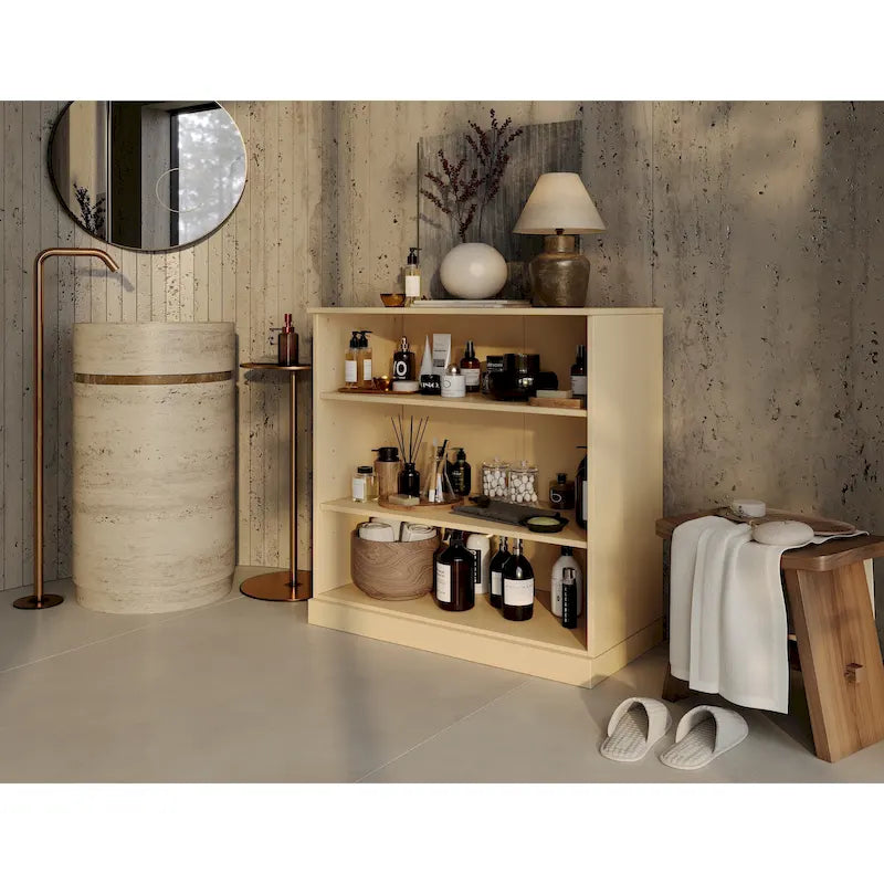 Mobile bagno in legno massello da 32" con ripiani regolabili – Colori multipli
