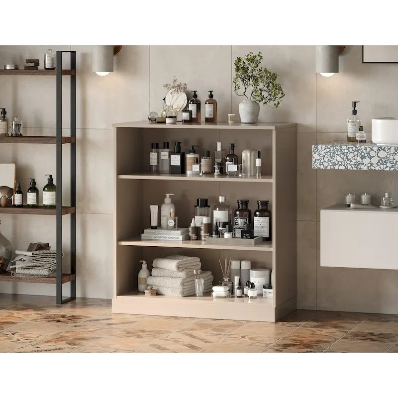 Mobile bagno in legno massello da 32" con ripiani regolabili – Colori multipli