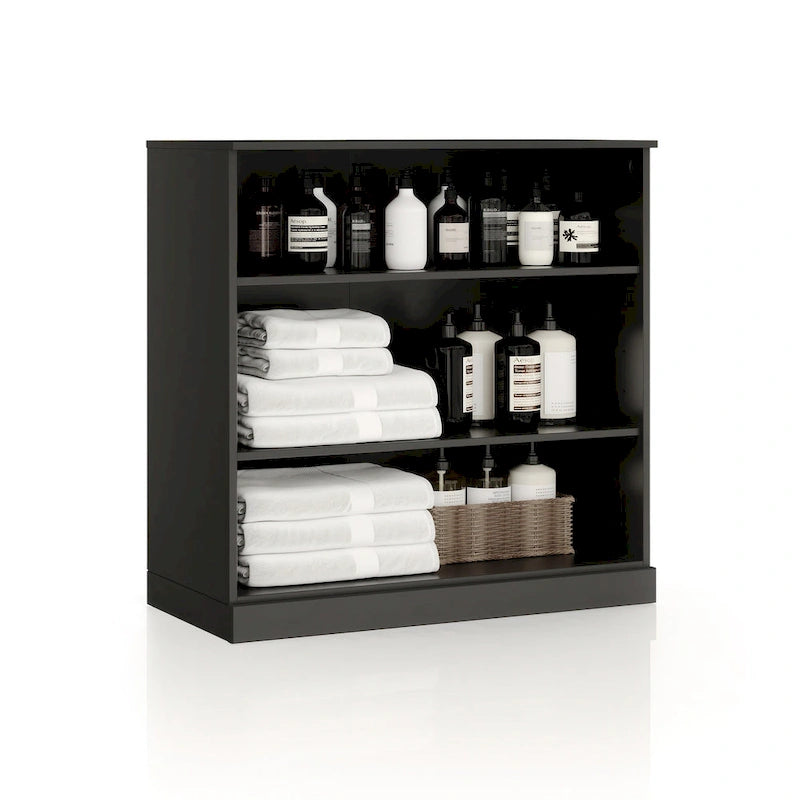 Mobile bagno in legno massello da 32" con ripiani regolabili – Colori multipli