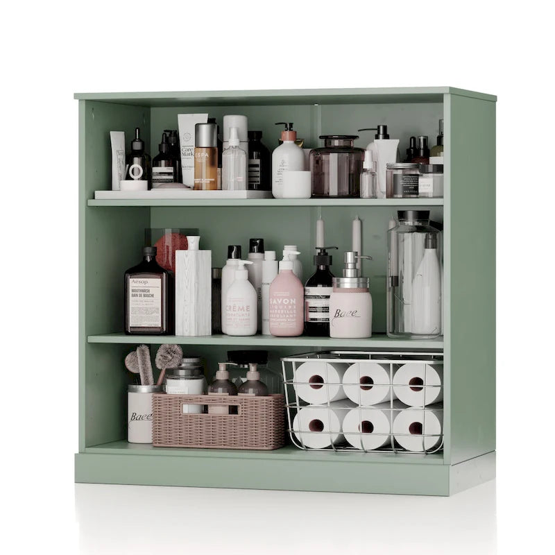 Mobile bagno in legno massello da 32" con ripiani regolabili – Colori multipli
