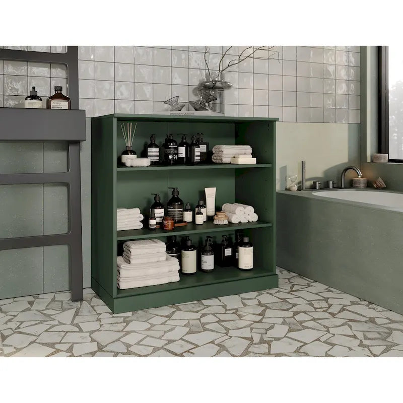 Mobile bagno in legno massello da 32" con ripiani regolabili – Colori multipli