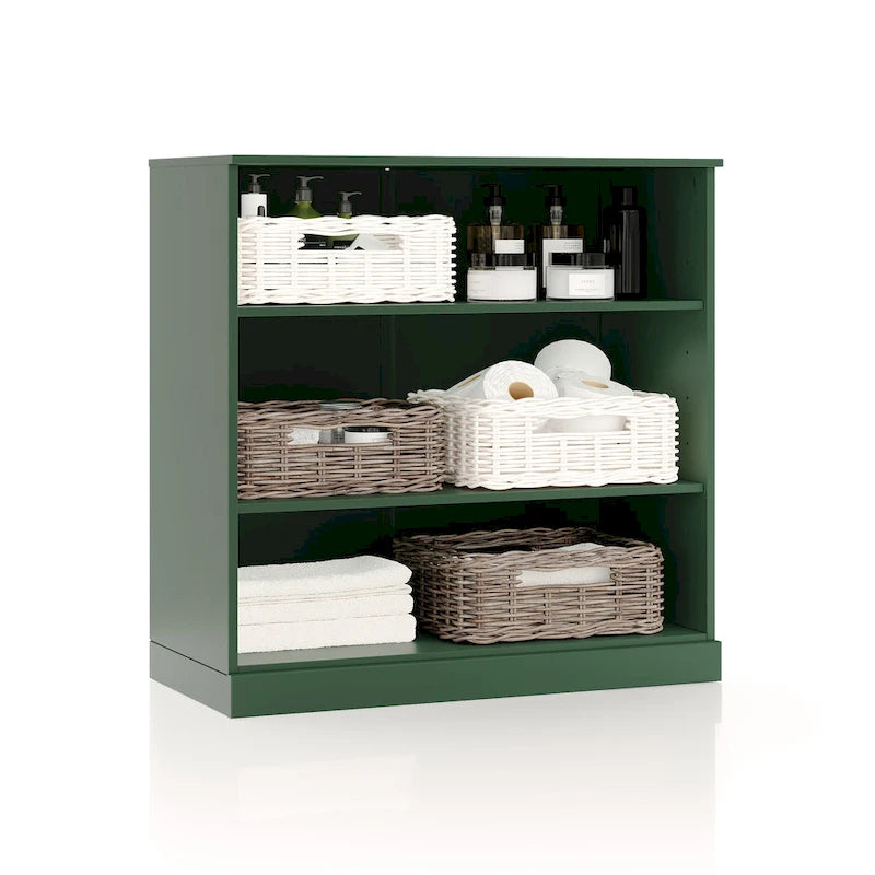 Mobile bagno in legno massello da 32" con ripiani regolabili – Colori multipli