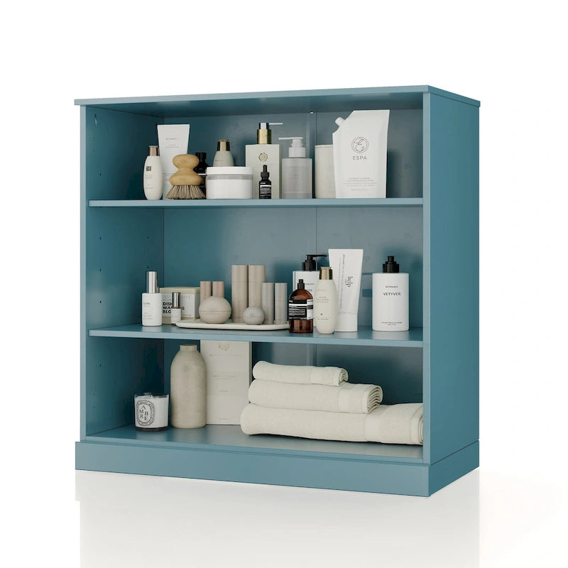 Mobile bagno in legno massello da 32" con ripiani regolabili – Colori multipli
