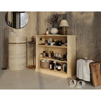 Mobile bagno in legno massello da 32" con ripiani regolabili – Colori multipli