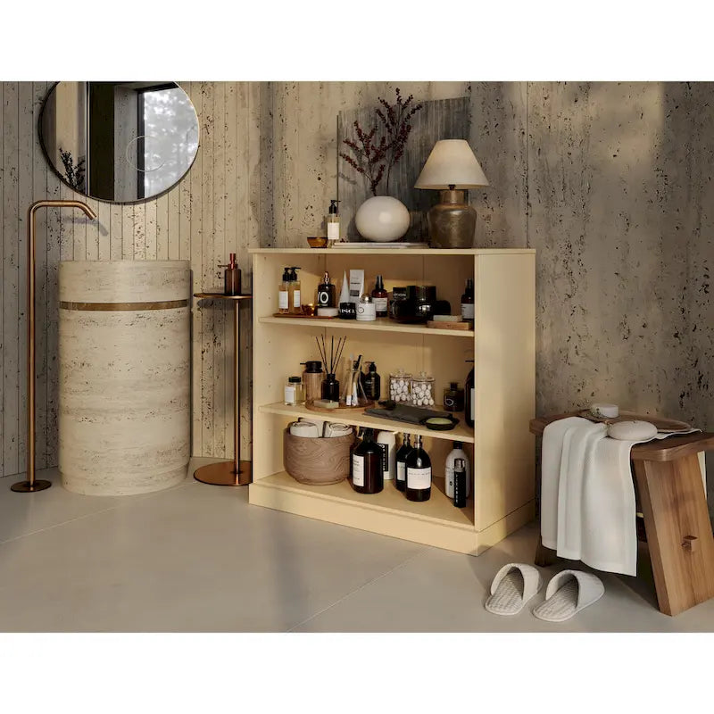 Mobile bagno in legno massello da 32" con ripiani regolabili – Colori multipli