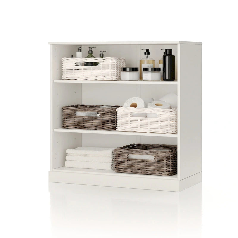 Mobile bagno in legno massello da 32" con ripiani regolabili – Colori multipli