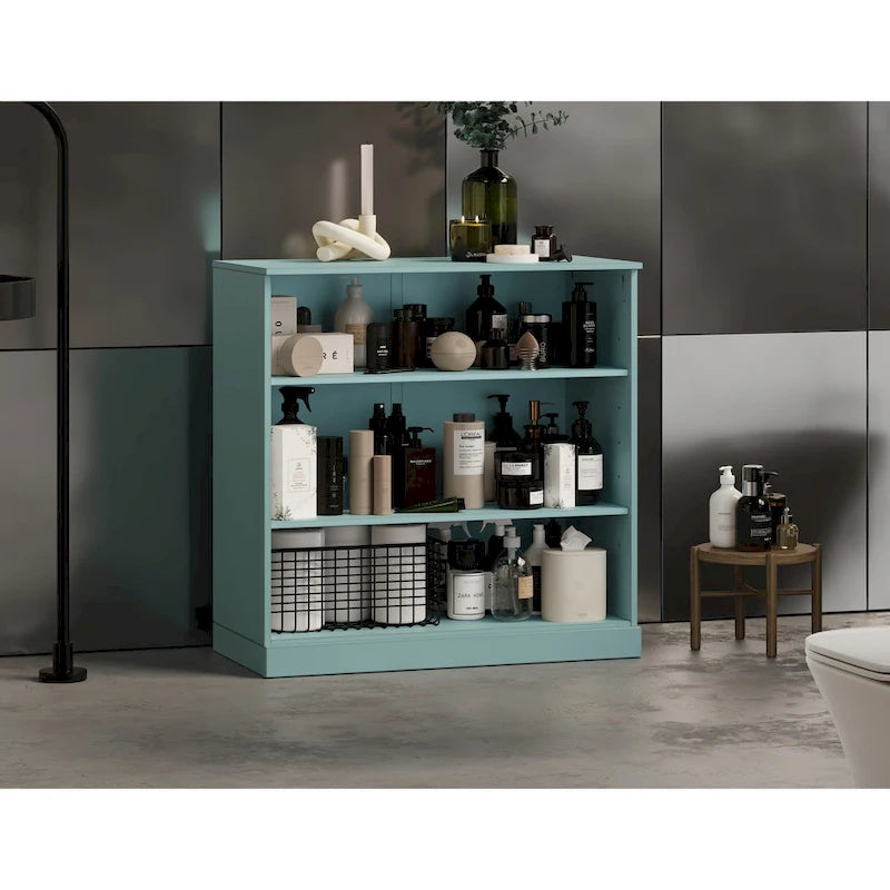 Mobile bagno in legno massello da 32" con ripiani regolabili – Colori multipli