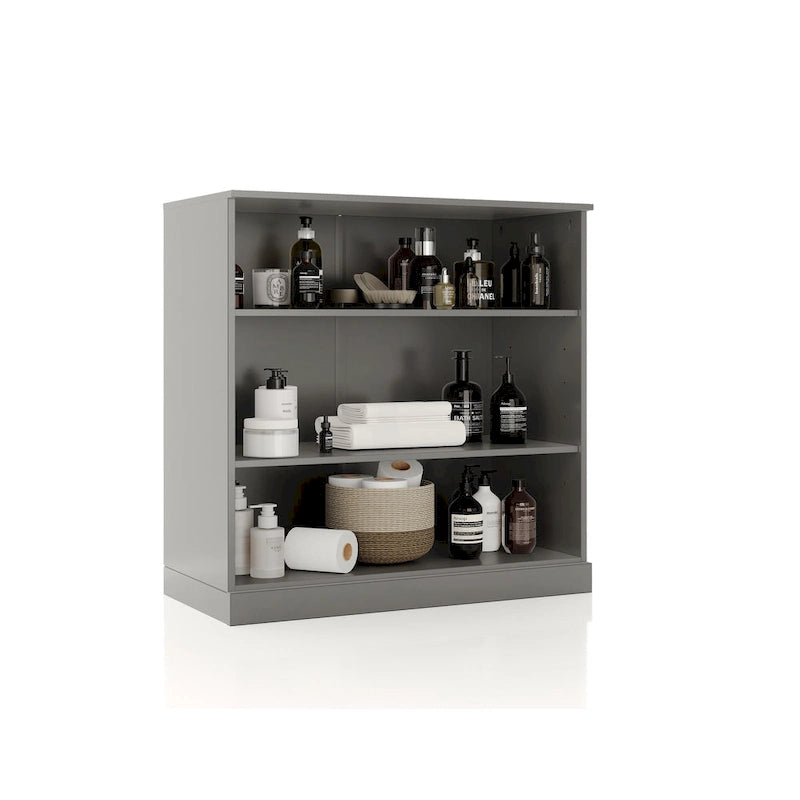 Mobile bagno in legno massello da 32" con ripiani regolabili – Colori multipli
