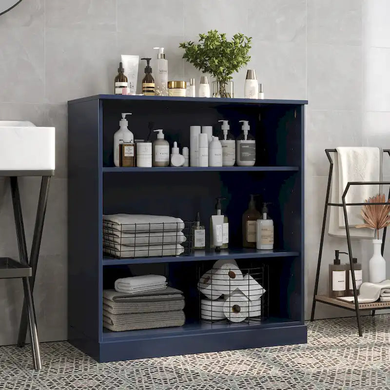 Mobile bagno in legno massello da 32" con ripiani regolabili – Colori multipli