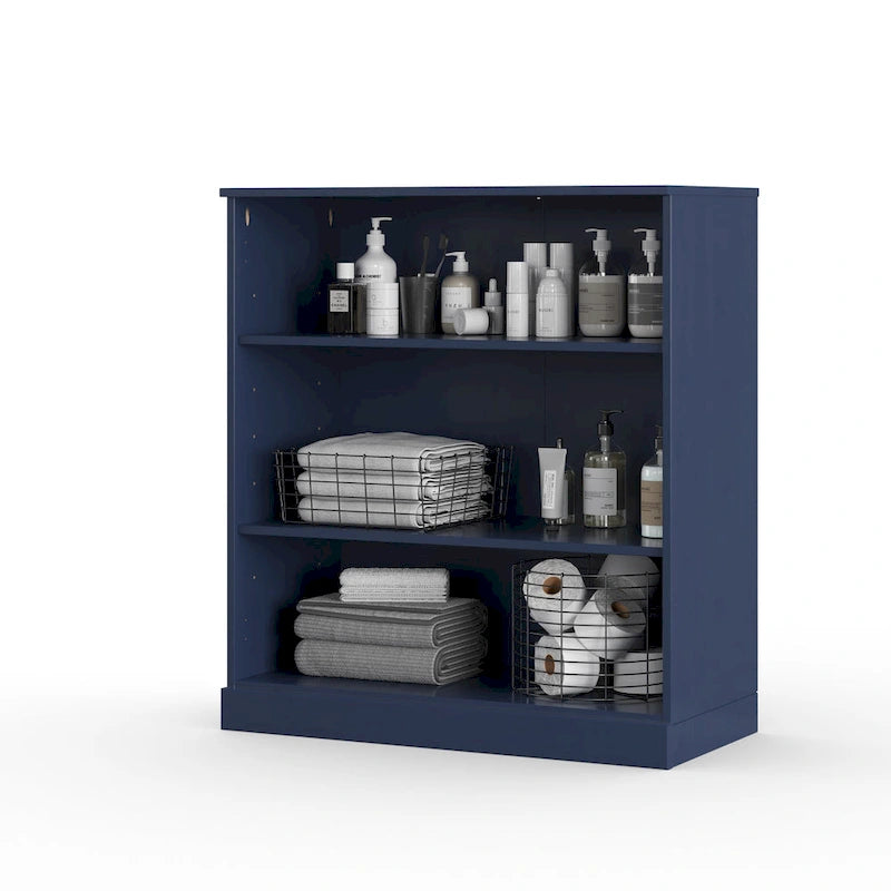 Mobile bagno in legno massello da 32" con ripiani regolabili – Colori multipli