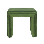 Ottoman quadrato in velluto trapuntato Green Channel, monoposto