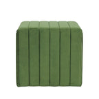 Ottoman quadrato in velluto trapuntato Green Channel, monoposto