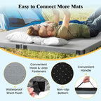 Blu/Grigio, Arrotolabile, Materassino da Campeggio in Memory Foam per 1 Persona