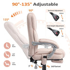 Poltrona da ufficio reclinabile Beige/Rosa/Grigio Blu con massaggio e poggiapiedi, Singolo
