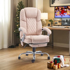 Poltrona da ufficio reclinabile Beige/Rosa/Grigio Blu con massaggio e poggiapiedi, Singolo