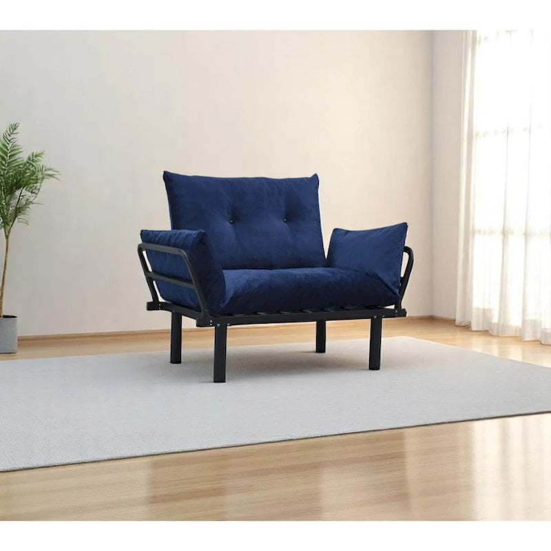 Divanetto con Struttura in Metallo, Cuscini Rimovibili, 2 Posti – Colori Assortiti