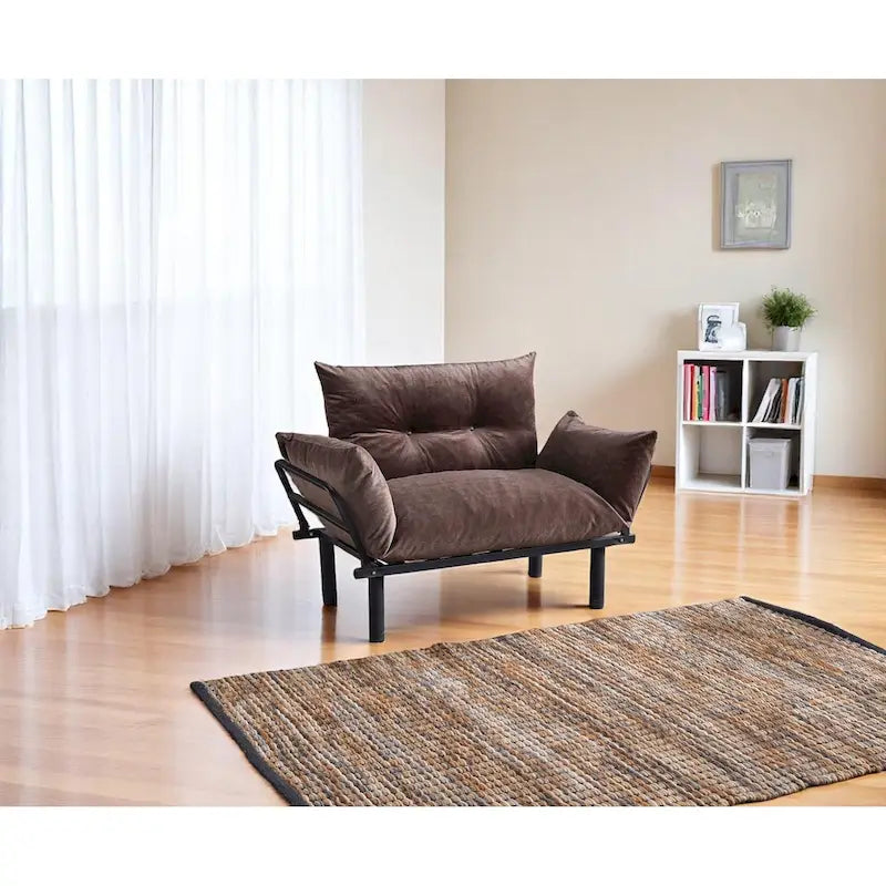Divanetto con Struttura in Metallo, Cuscini Rimovibili, 2 Posti – Colori Assortiti