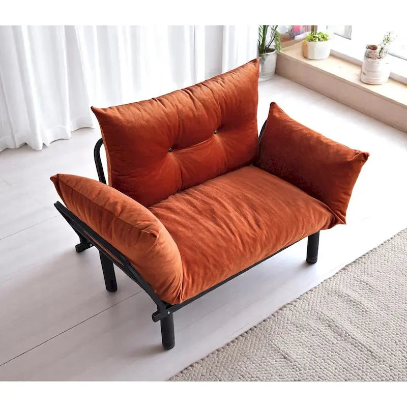 Divanetto con Struttura in Metallo, Cuscini Rimovibili, 2 Posti – Colori Assortiti