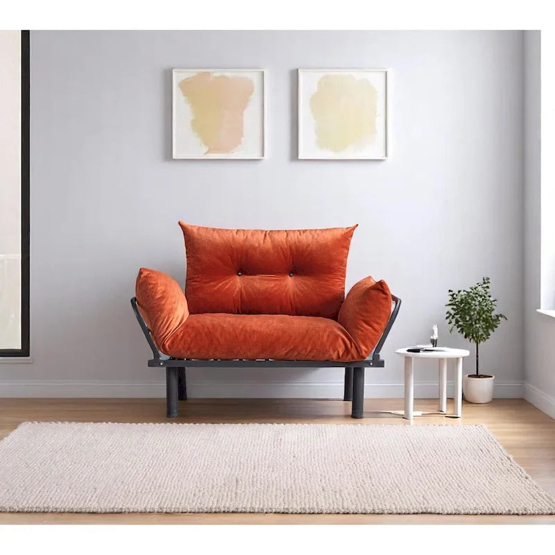 Divanetto con Struttura in Metallo, Cuscini Rimovibili, 2 Posti – Colori Assortiti
