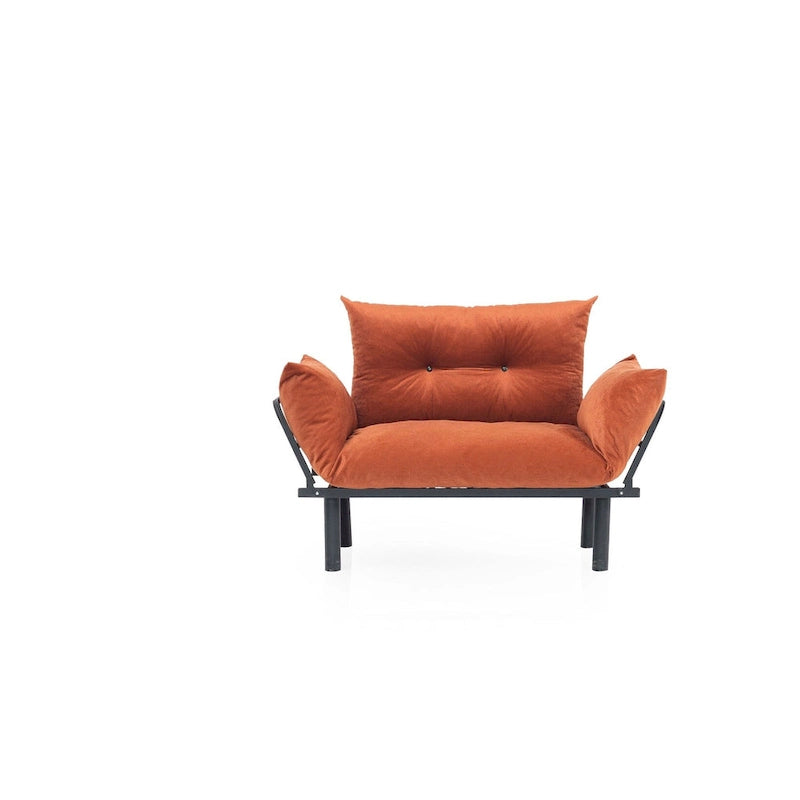 Divanetto con Struttura in Metallo, Cuscini Rimovibili, 2 Posti – Colori Assortiti