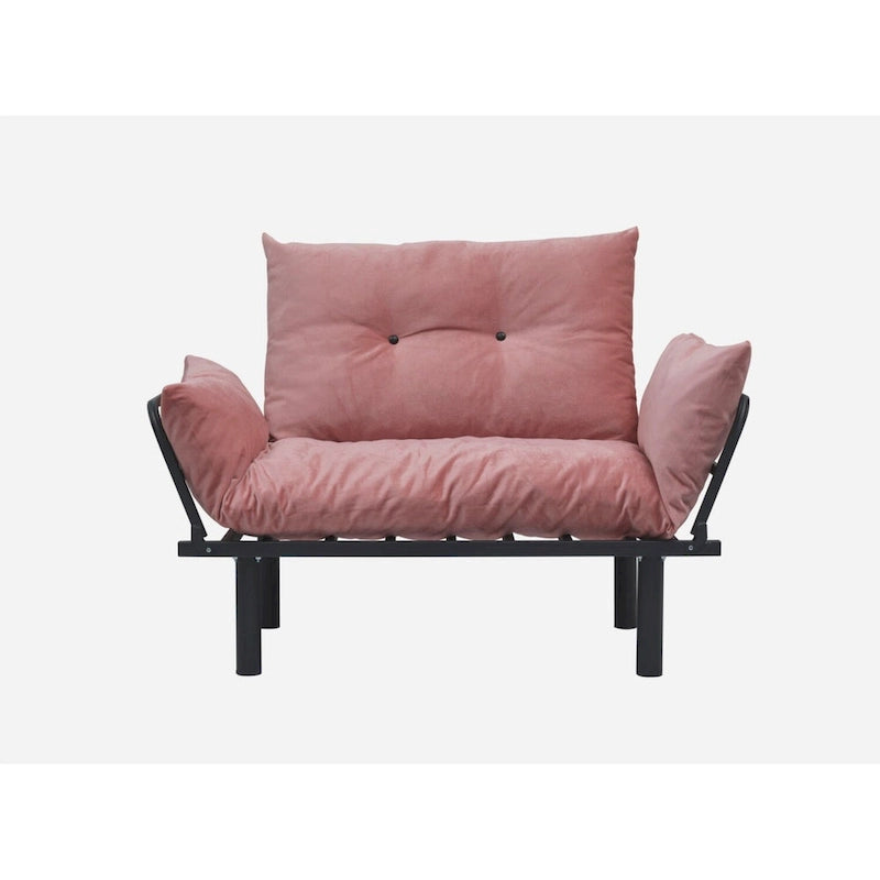 Divanetto con Struttura in Metallo, Cuscini Rimovibili, 2 Posti – Colori Assortiti