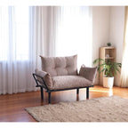Divanetto con Struttura in Metallo, Cuscini Rimovibili, 2 Posti – Colori Assortiti