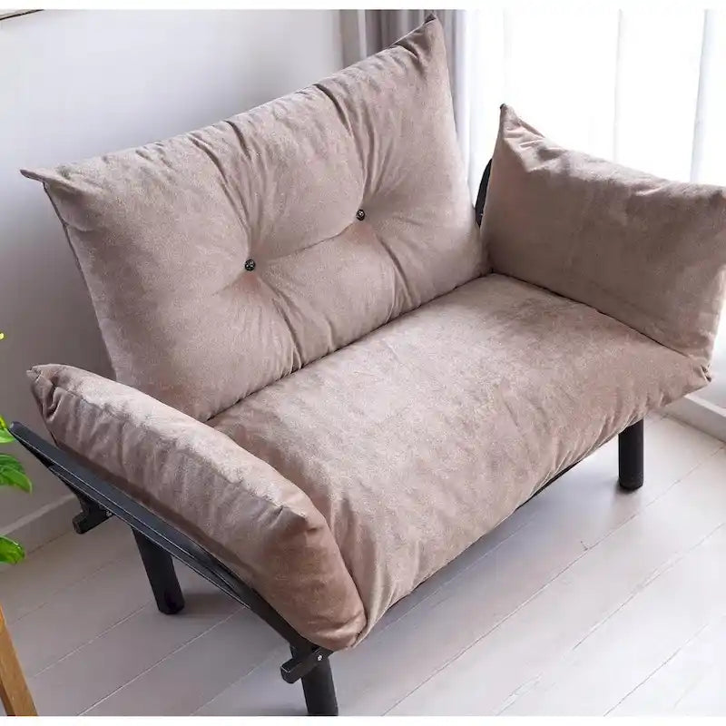 Divanetto con Struttura in Metallo, Cuscini Rimovibili, 2 Posti – Colori Assortiti