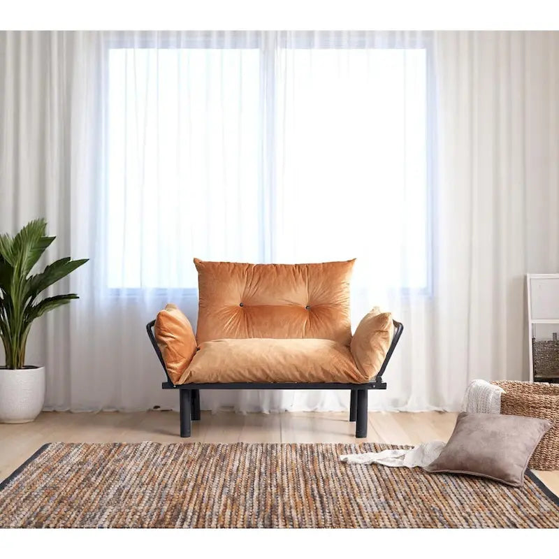Divanetto con Struttura in Metallo, Cuscini Rimovibili, 2 Posti – Colori Assortiti