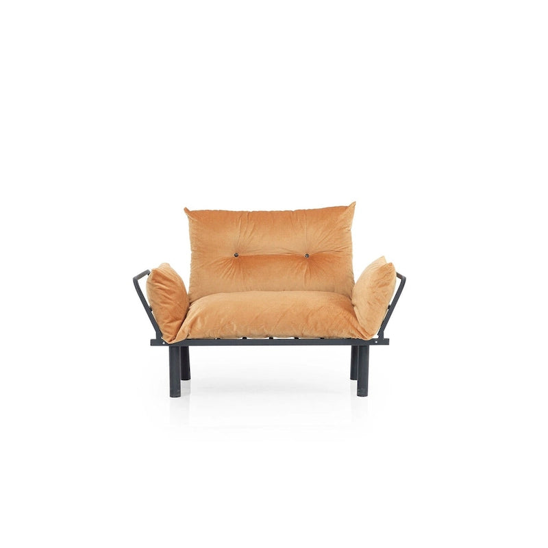 Divanetto con Struttura in Metallo, Cuscini Rimovibili, 2 Posti – Colori Assortiti