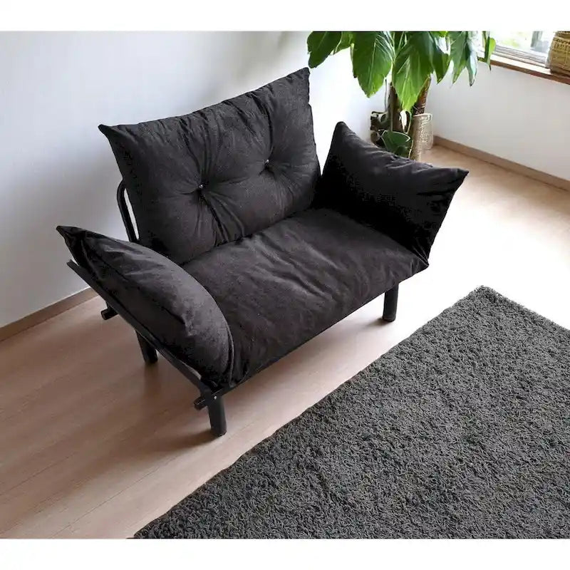 Divanetto con Struttura in Metallo, Cuscini Rimovibili, 2 Posti – Colori Assortiti